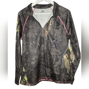 Realtree & Mossy Oak Women's Fleece Performance Camo 1/4 Zip Jacket Size Large